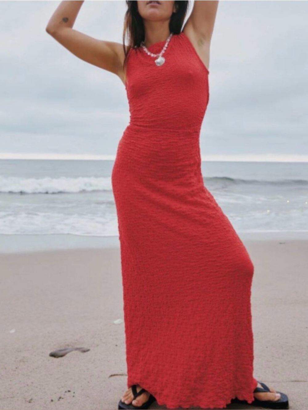 Maya Dress Lisa Says Gah - pepper red - crinkle fabric
